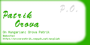 patrik orova business card